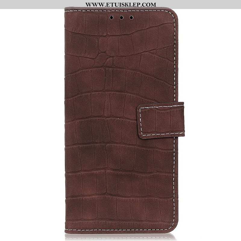 Etui Folio do Oppo Reno 7 Styl Skóry Krokodyla